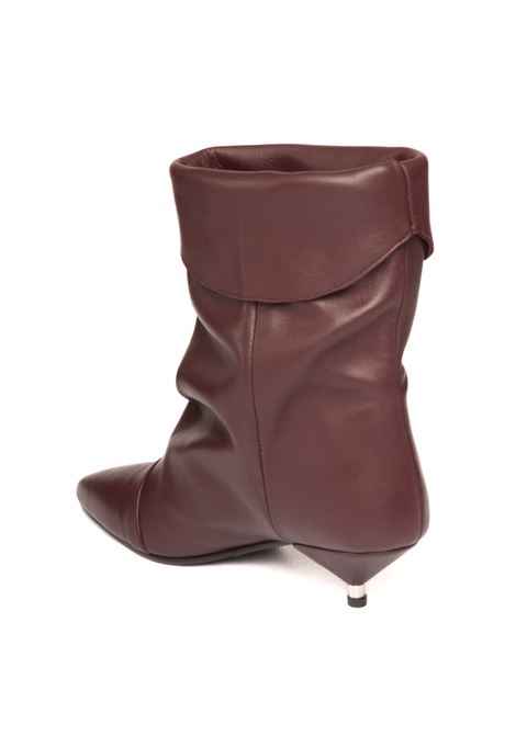 Burgundy nappa ankle boot GISEL MOIRE | MIRIAMNAPPA-BORDEAUX